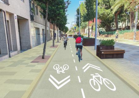 Imatge virtual del nou carril bici del passeig del Canal