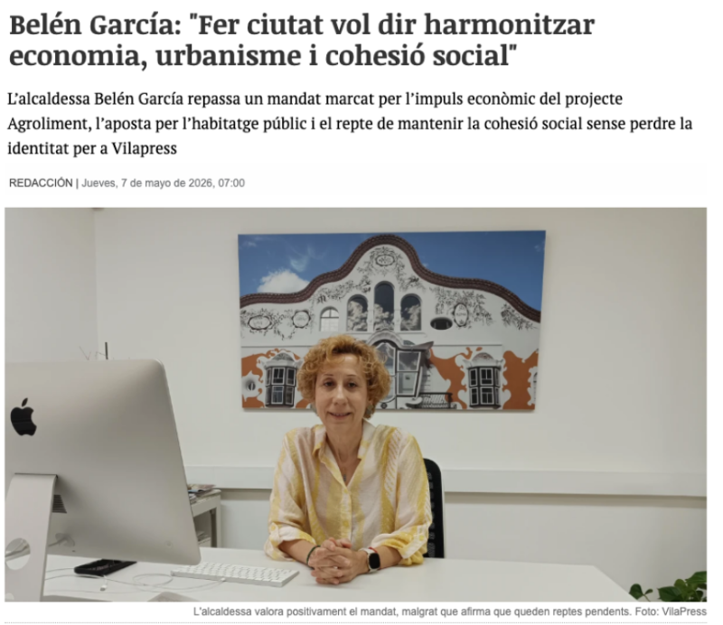 Entrevista alcaldessa Vilapress