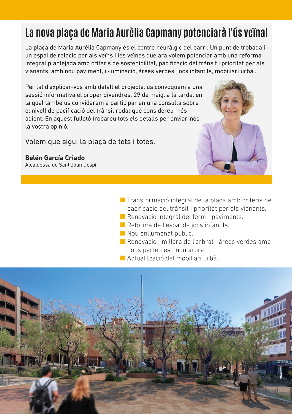 Projecte de reforma de la plaça de Maria Aurèlia Capmany