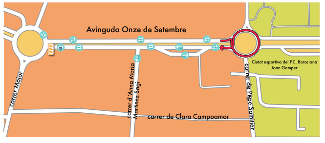 Mapa obres carril bici Onze de Setembre