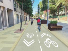 Imatge virtual del nou carril bici del passeig del Canal