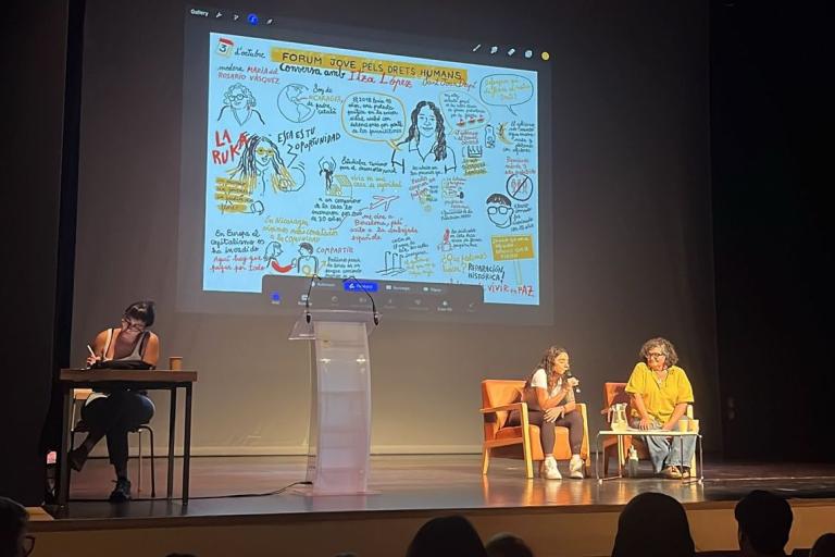 L'activista Itzá López, de Nicaragua, ha estat una de les protagonistes del Fòrum Joves pels Drets Humans
