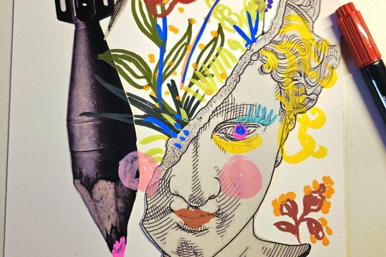 Taller de collage amb flors