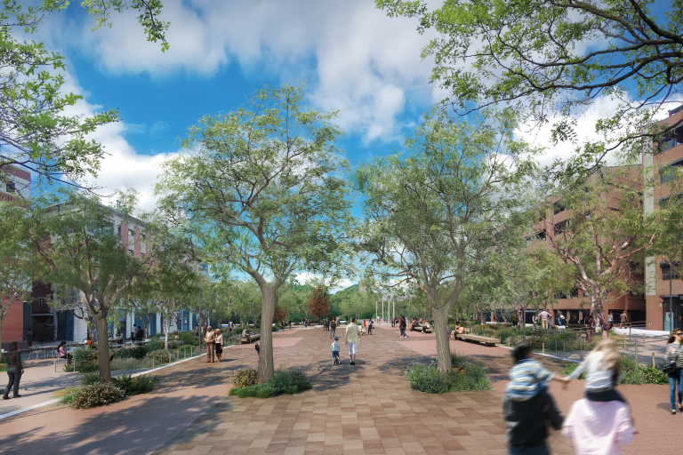 Imatge virtual de la reforma de la plaça de Maria Aurèlia Capmany