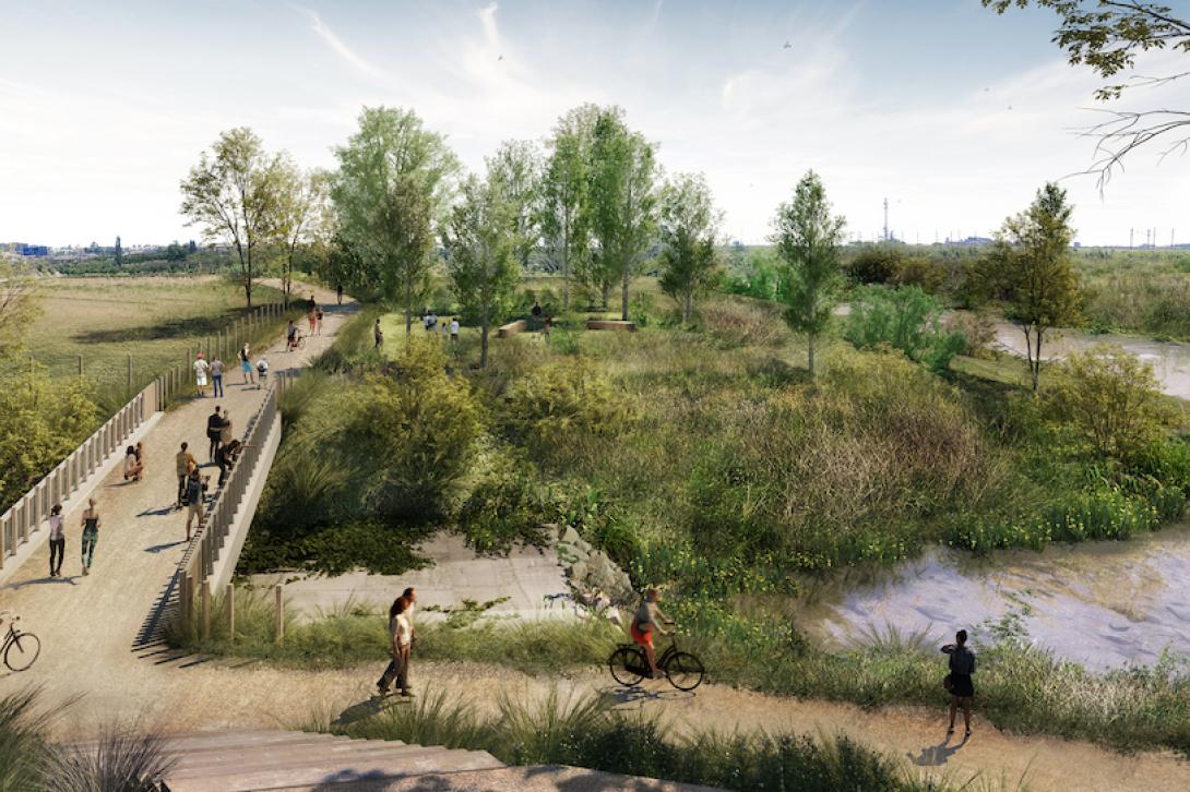Imatge virtual del projecte d'arranjament del front fluvial a Sant Joan Despí