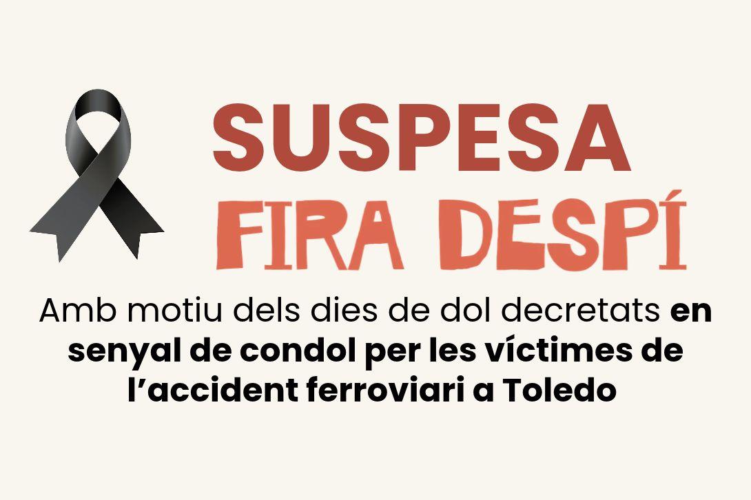 Sant Joan Despí suspèn la celebració de Fira Despí en senyal de dol per l’accident ferroviari d’Urda