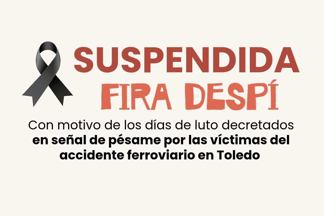 Sant Joan Despí suspende la celebración de Fira Despí en señal de duelo por el accidente ferroviario de Urda